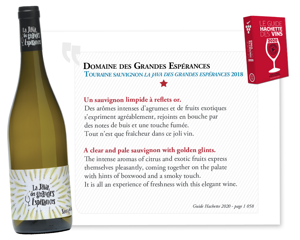 Guide Hachette 2020 - La Java des Grandes Espérances 2018 - Touraine Sauvignon